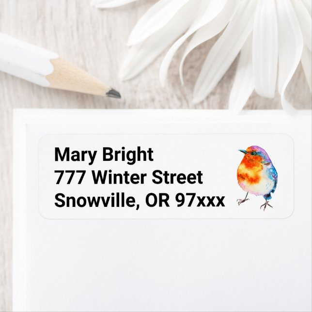 Cute Cheerful Christmas Robin Watercolor (Insitu)