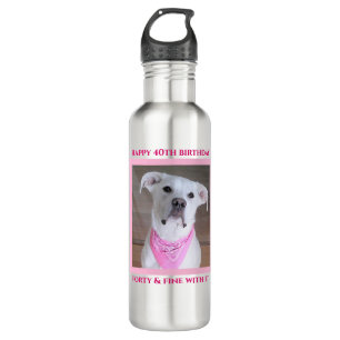 Cute Cheerful Dog With Soulful Eyes Forty Pink 710 Ml Water Bottle