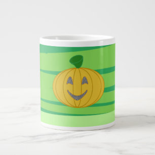 Cute Cheerful Harvest Pumpkin Orange Large Coffee Mug