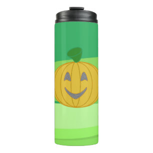 Cute Cheerful Harvest Pumpkin Orange Thermal Tumbler