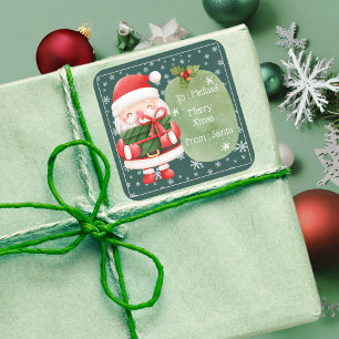 Cute Cheerful Red Santa Merry Christmas Sticker