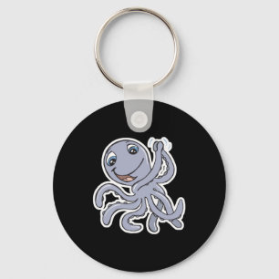cute cheering octopus keychain
