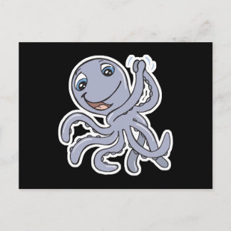 cute cheering octopus postcard