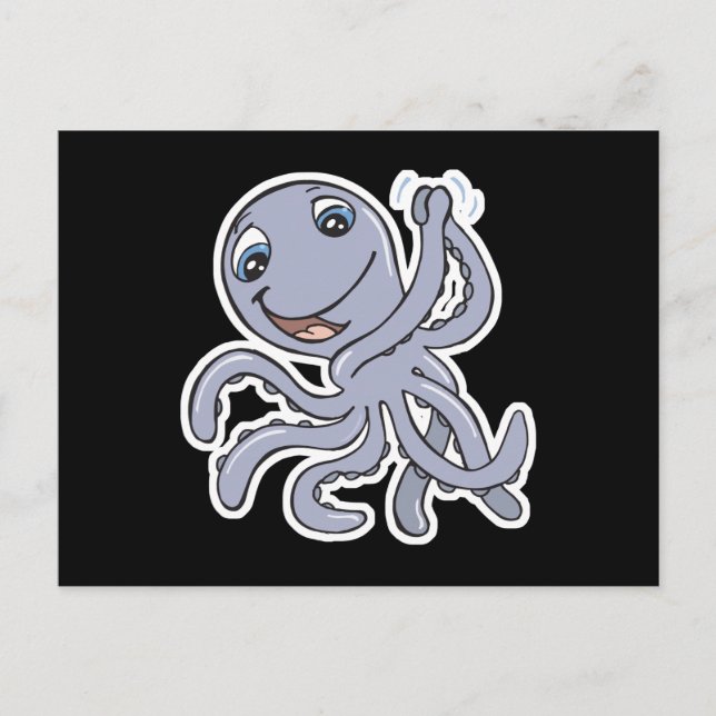 cute cheering octopus postcard (Front)