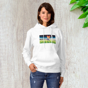 Cute Cheerleader on Sports Field Hoodie
