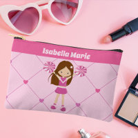 Cute Cheerleader Pink Hearts Personalized Cheer