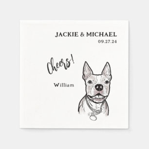 Cute Cheers Pet Name Dog Wedding Reception  Napkin