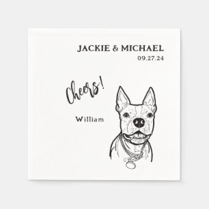 Cute Cheers Pet Name Dog Wedding Reception Napkin
