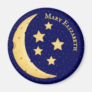 Cute Cheese Moon & Stars Personalized Celestial Magnet