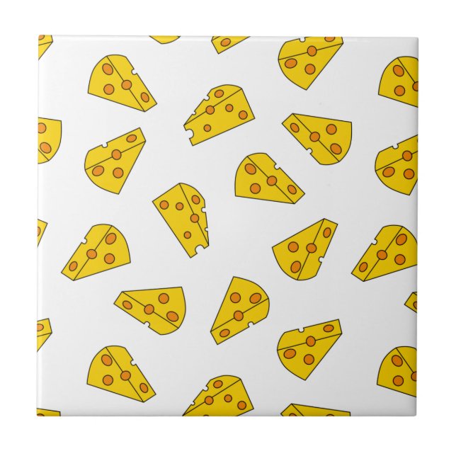 Cute Cheese Pattern Tile (Front)