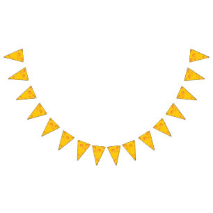 Cute Cheese Wedge Kids 1st Birthday Party Bunting Flags