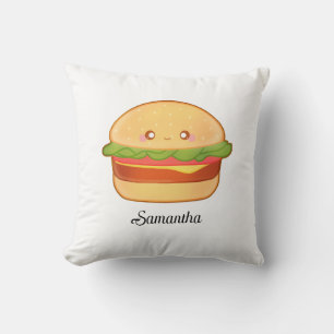 Cute Cheeseburger Throw Pillow