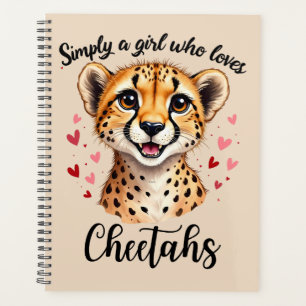 Cute Cheetah Lover Faune Art avec accents de coeur