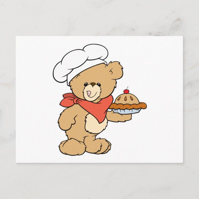 Cute Chef Baker Bear Postcard (Front)
