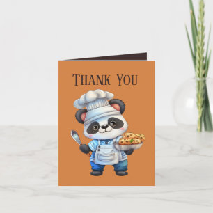 cute Chef Cook Panda thank you add text  Card
