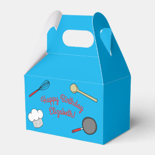 Cute Chef Cooking Kids 1st Birthday Party Favor Box