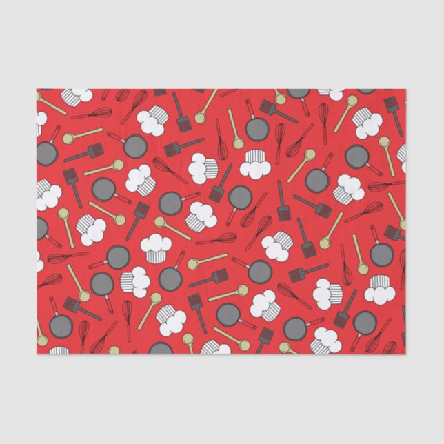 Cute Chef Cooking Kids 1st Birthday Party Tissue Paper (Front)