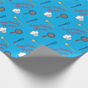 Cute Chef Cooking Kids 1st Birthday Party Wrapping Paper