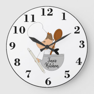 Cute Chef Large Clock