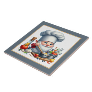 Cute chef lovers kitchen tile
