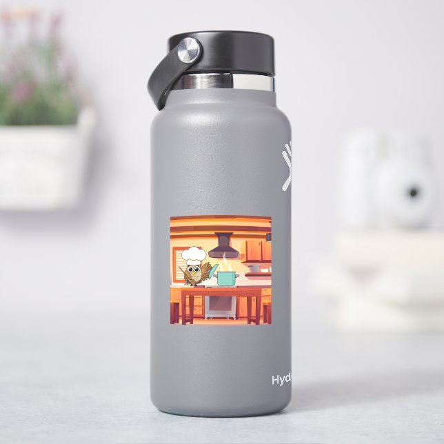 Cute Chef Owl Cooking in Kitchen (HydroFlask)