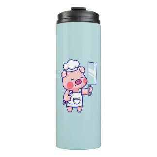 Cute Chef Pig with Cleaver Thermal Tumbler