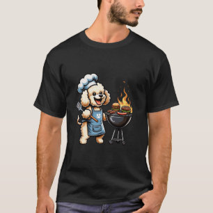 Cute Chef Poodle Dog BBQ Grill Puppy Lover Barbequ T-Shirt