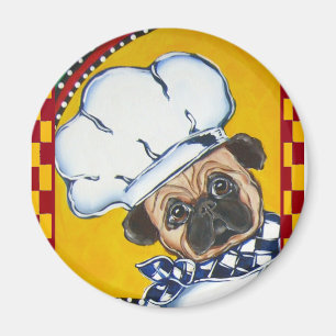 Cute Chef Pug Magnet