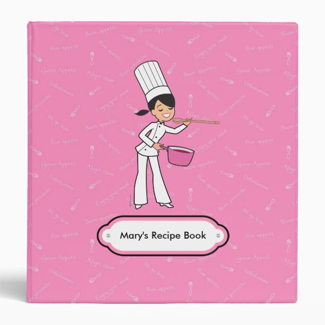Cute Chef Recipe Album 1.5" Binder Organizer (Front)