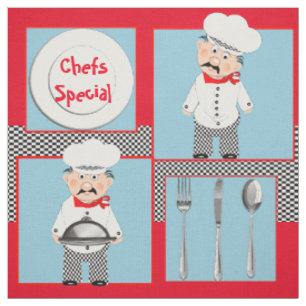 Cute Chefs Special Themed Print Fabric