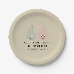 Cute Chemistry Birthday Paper Plates