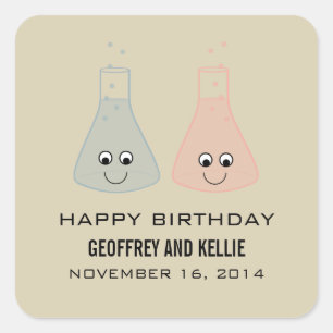Cute Chemistry Birthday Stickers