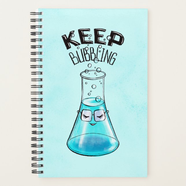 Cute Chemistry Funny Nerdy Lab Character Planner (Front)