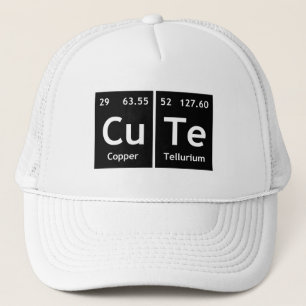 CuTe Chemistry Periodic Table Words Element Symbol Trucker Hat