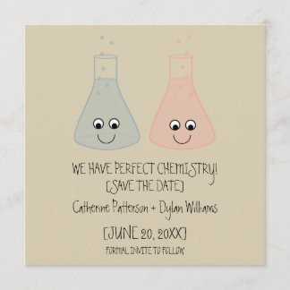 Cute Chemistry Save the Date Invite