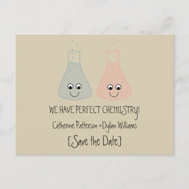 Cute Chemistry Save the Date Photo Postcard (Front)