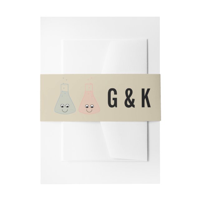 Cute Chemistry Wedding Belly Bands Invitation Belly Band (Front Example)