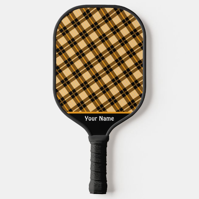 Cute Chequered Yellow Pickleball Paddle (Back)