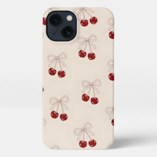 Cute Cherries & Bow iPhone 13 Case – Girly Aesthet