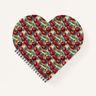 Cute Cherries Chequered Plaid Pattern  Notebook