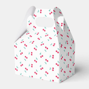 Cute Cherry Aesthetic Cherries Pattern White Favor Box