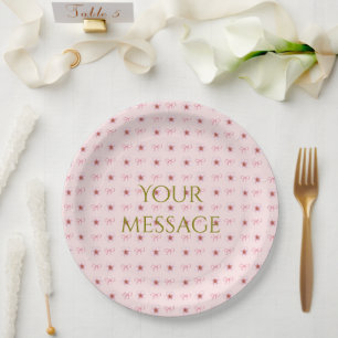 Cute Cherry Blossom Ribbon Design  Paper Plate