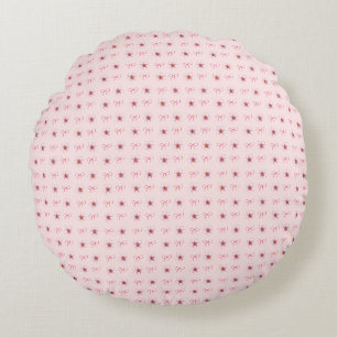 Cute Cherry Blossom Ribbon Design Round Pillow
