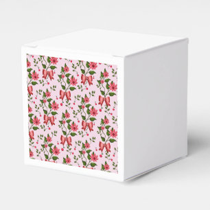 Cute Cherry Bow floral Pattern  Favor Box