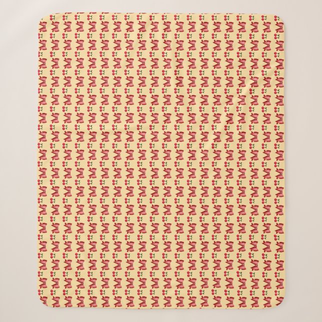 Cute Cherry Bow Seamless Pattern Pink Aesthetic Ka Sherpa Blanket (Front)