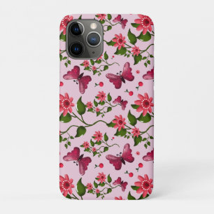 Cute Cherry Butterfly Pattern, Glossy Kawaii Fruit iPhone 11 Pro Case