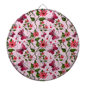 Cute Cherry Butterfly Pattern, Glossy Kawaii Fruit Dartboard