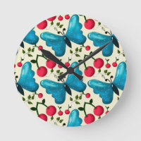 Cute Cherry Butterfly Pattern, Glossy Kawaii Fruit