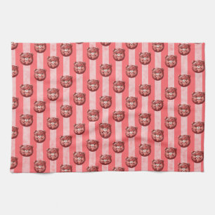 Cute Cherry Chocolate Teddy Bear Kitchen Towel