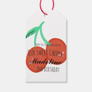 Cute Cherry Hand Drawn Sweet Birthday Red Gift Tags